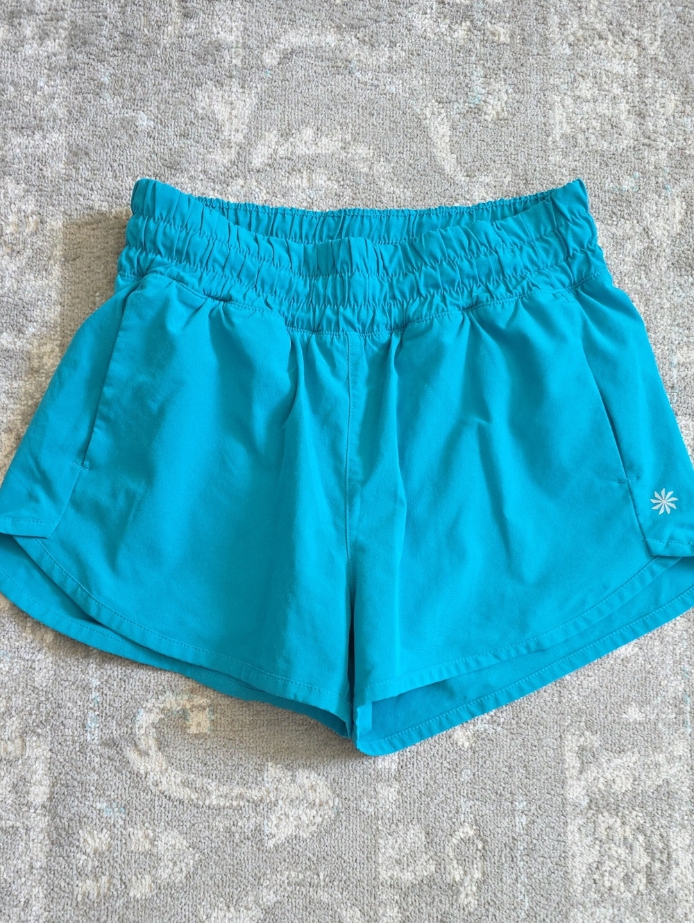 Athleta Girl Teal Elastic-Waist Athletic Shorts